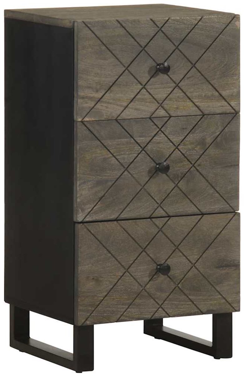 vidaXL - Dressoir - 40x33x75 - cm - massief - mangohout - zwart