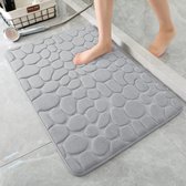 Badmat van traagschuim - Badmat - douchemat - Kiezelpatroon - Superabsorberende badmat - Lichtgrijs - 50x80 cm