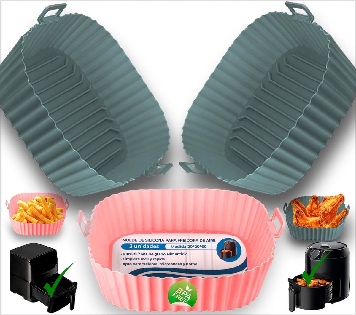 Siliconen Vorm voor Luchtfriteuse en Airfryer - Hittebestendig & Herbruikbaar Dienblad