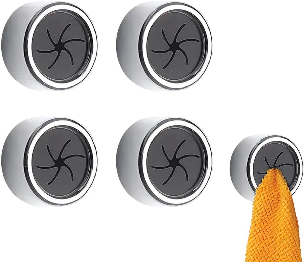 4x Zelfklevende Ronde Radiator Haken voor Handdoeken - Geen Boren Nodig