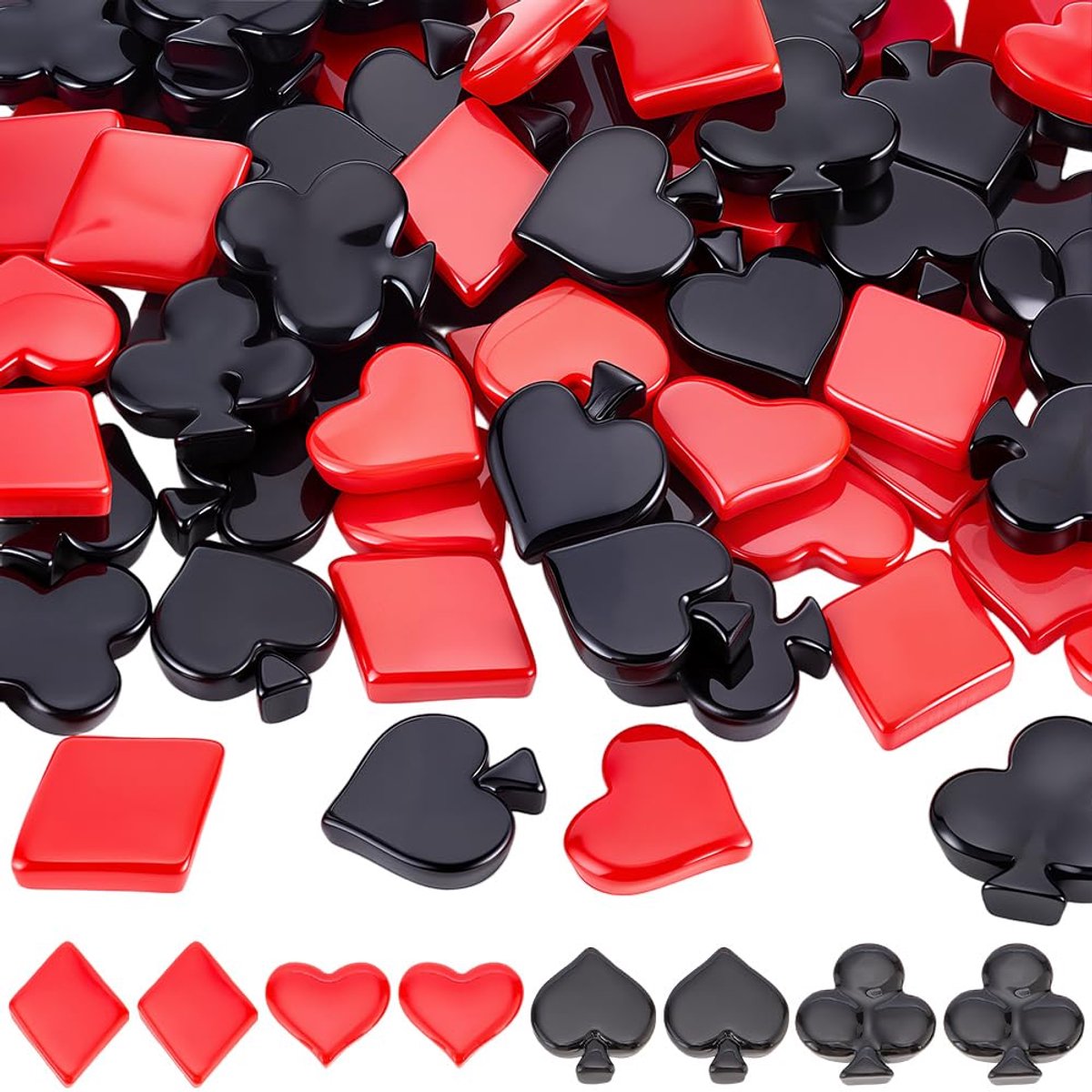 Poker Cabochons - 80 Stuks 3D Poker Motief - Diverse Symbolen