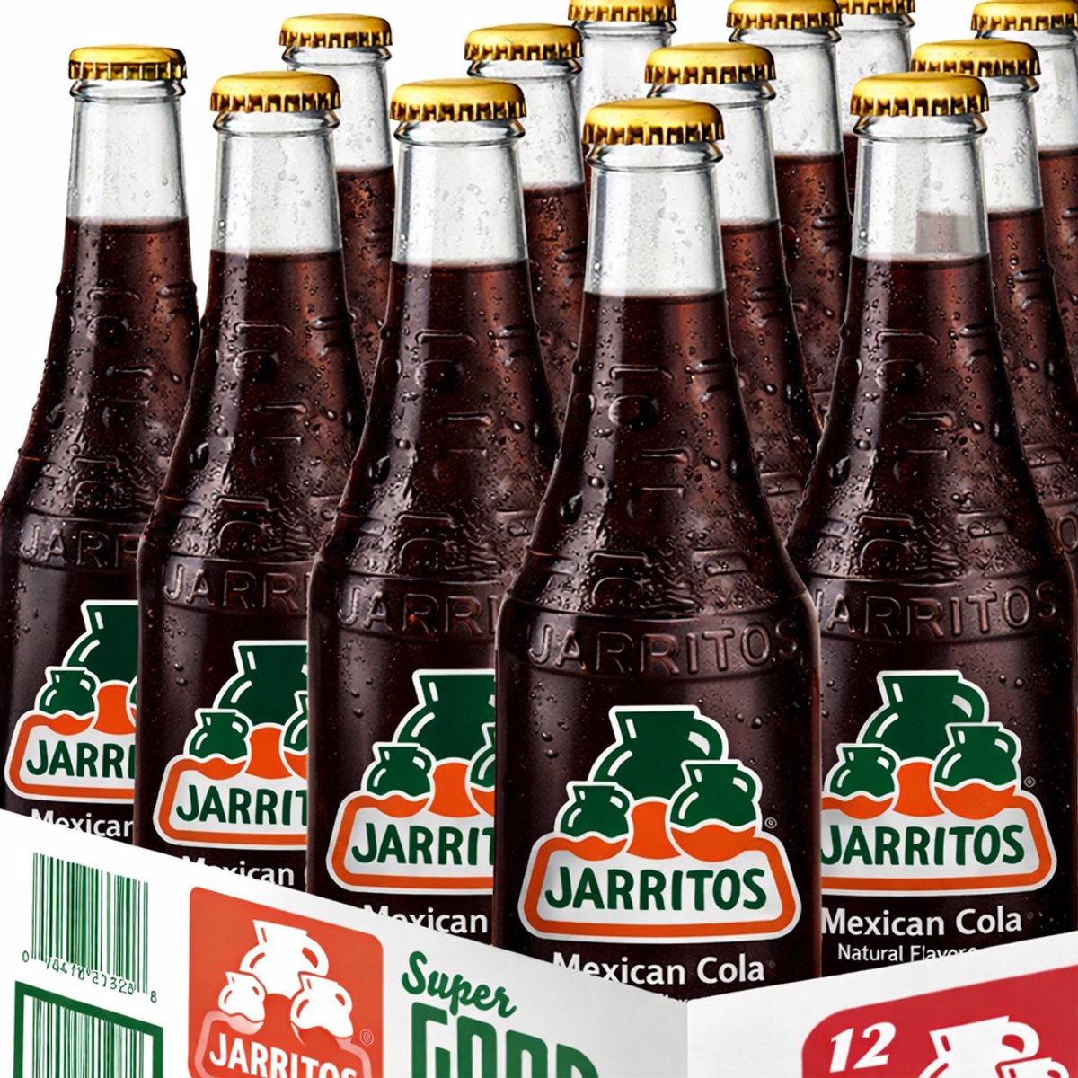 Jarritos Mexican Cola Soda – 12 x 370ml – Mexicaanse Frisdrank – Glazen Flesjes – 12 Pack