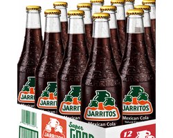 Jarritos Mexican Cola – 12 × 370 ml – Mexicaanse Frisdrank – Glazen Flesjes