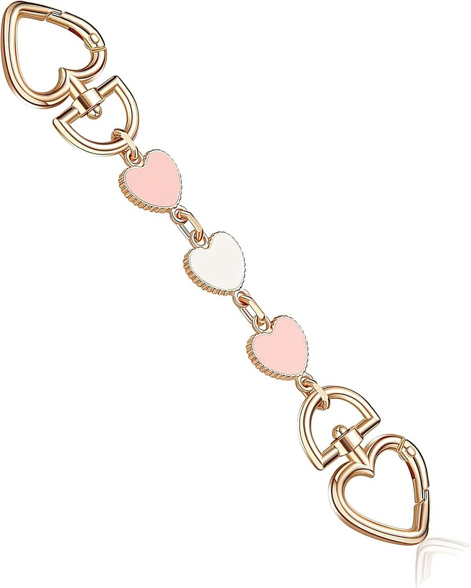 Trendy Portemonnee Ketting en Tas Extender Riem voor Crossbody & Schoudertassen - Roze Hart