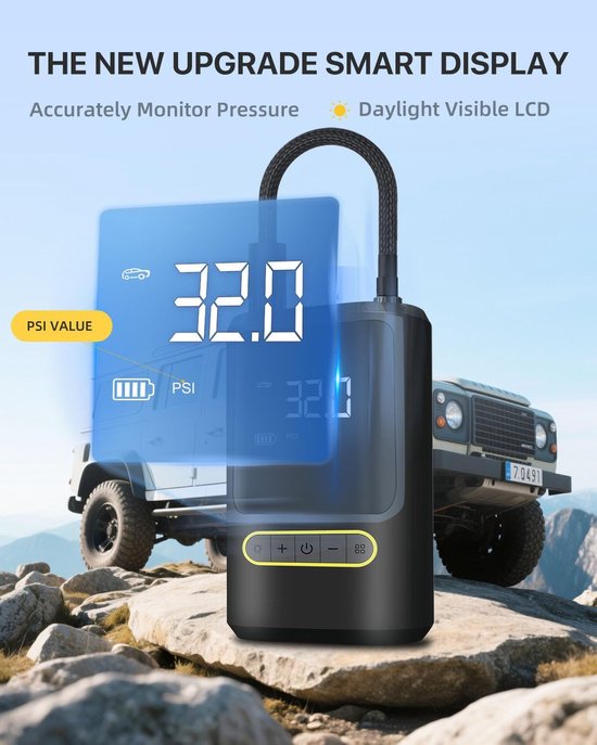Elektrische Fietspomp - digitale display - voor racefiets-80w-USB — afbeelding 4