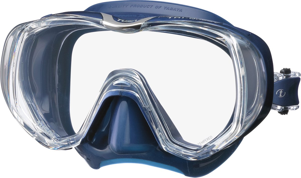TUSA Freedom Tri-Quest – Panoramische duikbril & snorkelmasker met extra breed zichtveld – CrystalView glas – Indigo/Transparant - M3001QID ID