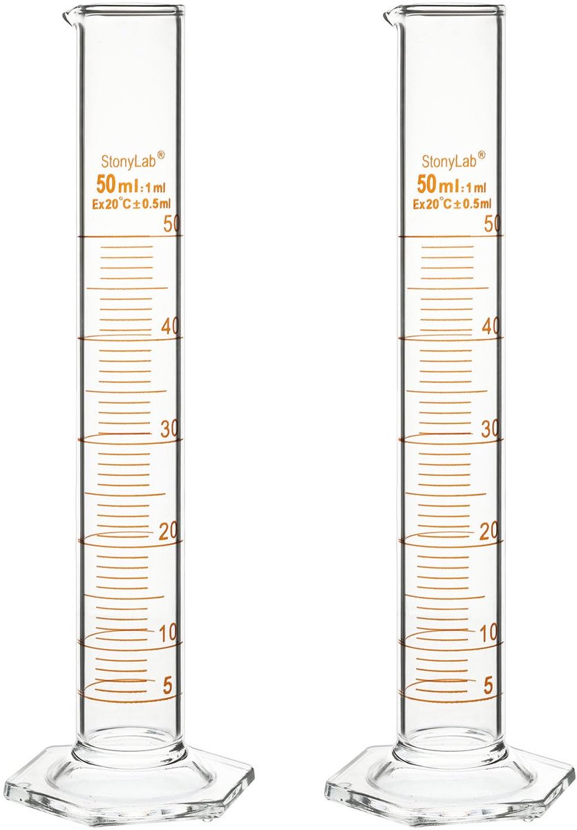 Maatbeker van Borosilicaatglas met Dubbele Set en Zeshoekige Basis
