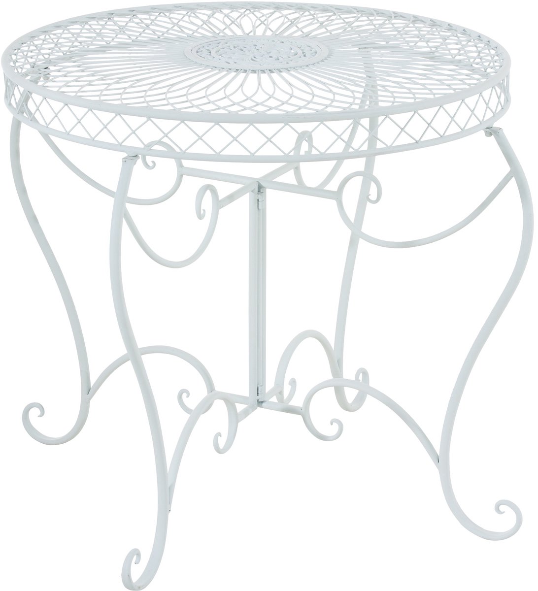 CLP Sheela - ronde tuintafel - Ø 76 cm - metaal - wit