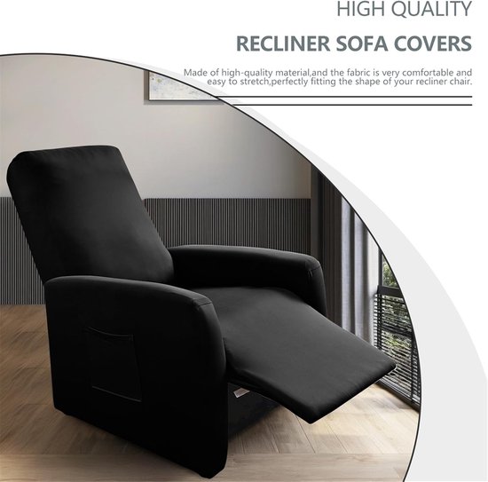 Hoes voor Relaxfauteuil - Stretchy, Waterdichte & Antislip Beschermhoes in Zwart — afbeelding 3