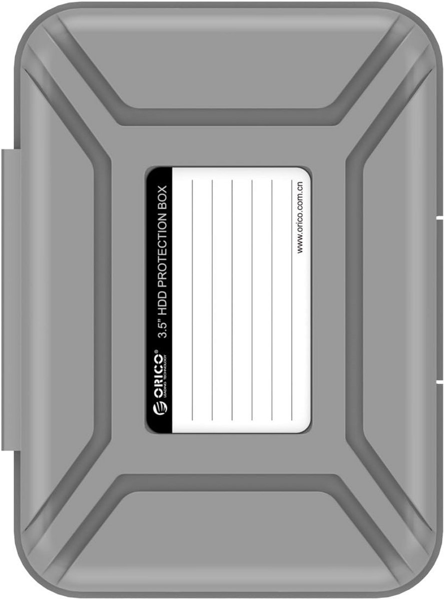 Stapelbare en Beschermende Opbergdoos voor 3.5 Inch Harde Schijf - Schokdicht Grijs