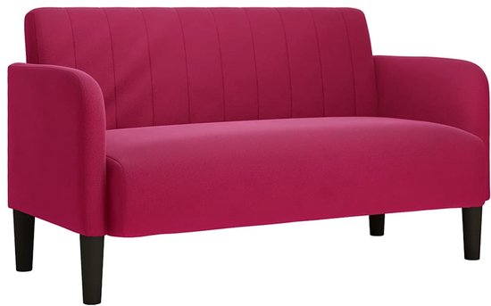 vidaXL - Loveseat - bank - 109 - cm - fluweel - wijnrood