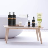 Beauty & Care Hamam badproducten en Dalan d'Olive crème in een badkameromgeving.