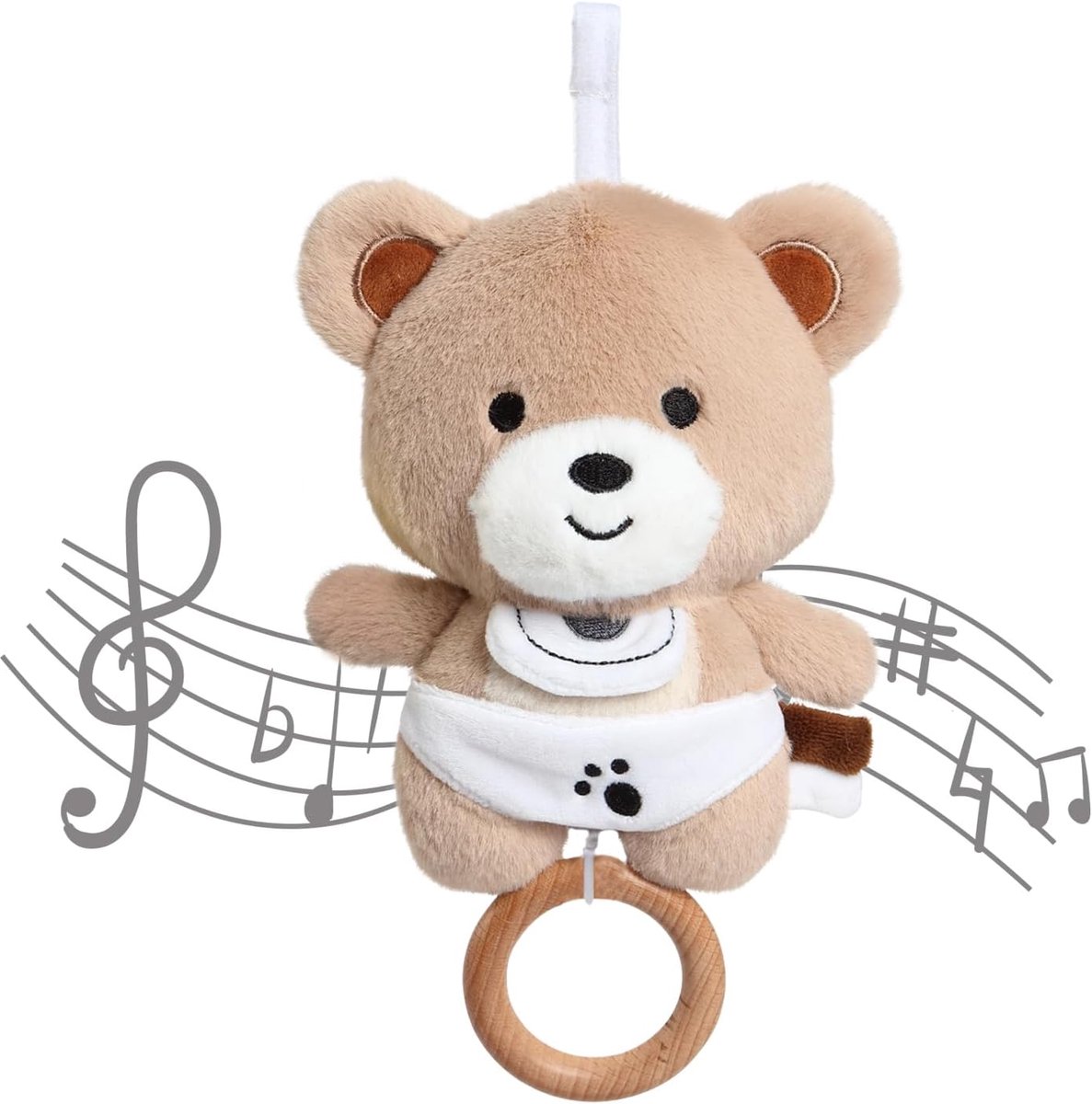 Zachte Pluche Muziekdoos Knuffelbeer | Slaaphulp & Wiegenliedje voor Baby's en Peuters