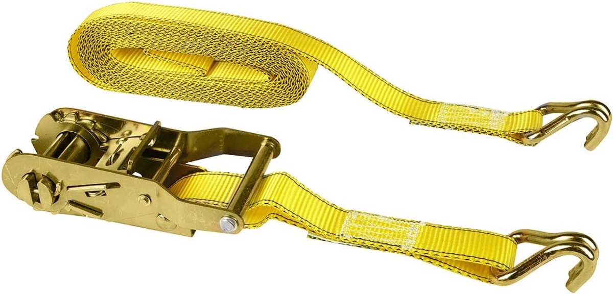 Spanband met Ratel en J-haak 5 meter x 2.5 cm voor Ladingzekering