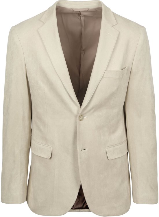 Ecru heren blazer, sluiting met twee knopen, twee steekzakken en een borstzak.