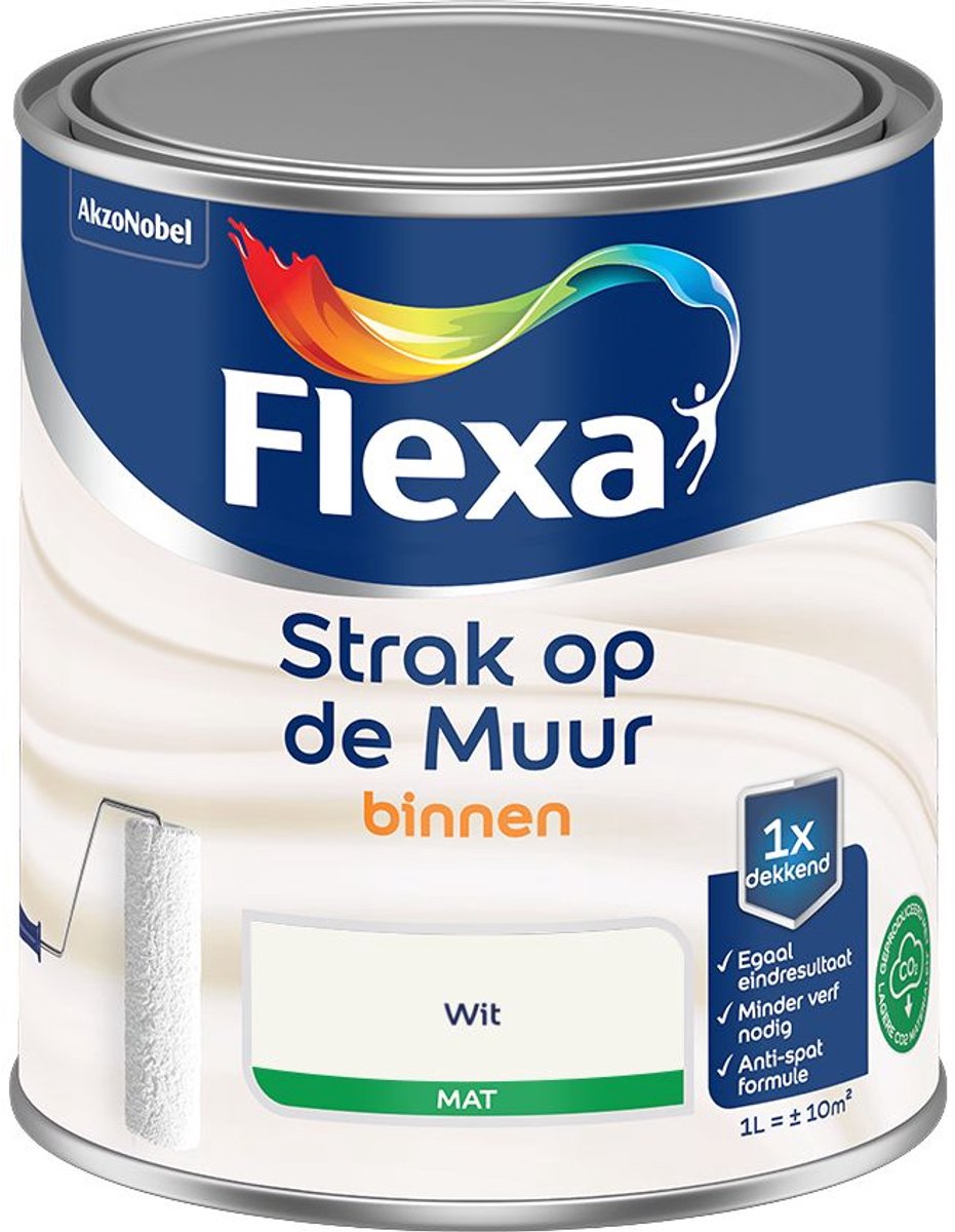 Flexa - Strak Op De Muur Binnen Mat - Wit - Mengverf - 1 L