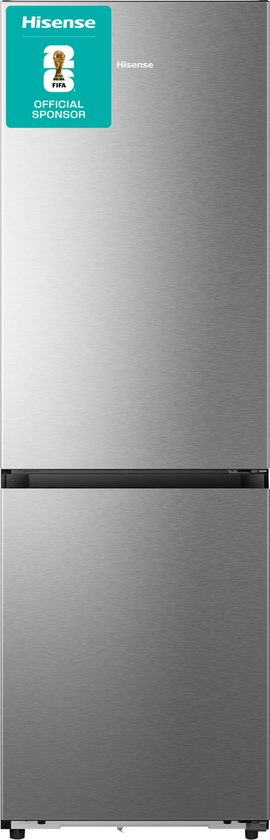 Hisense RB3K330SAIC koel-vriescombinatie RVS 330L energiezuinig No-Frost Inverter compressor 185 cm hoog