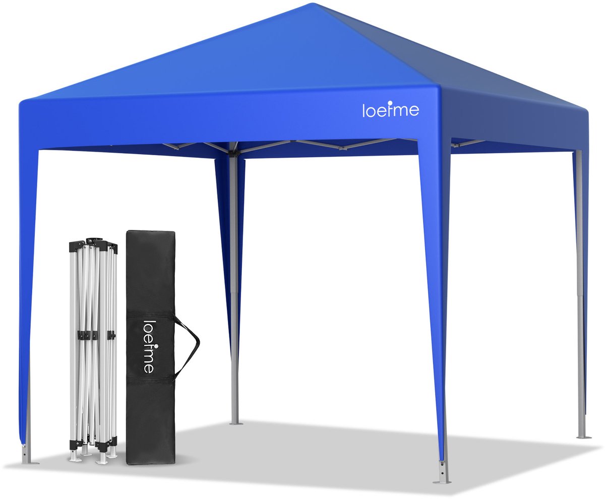 LOEFME Paviljoen Partytent - Opvouwbaar - 2.5 x2.5 m - Easy Up - Paviljoen - Vouwtent - Met Draagtas - blauw