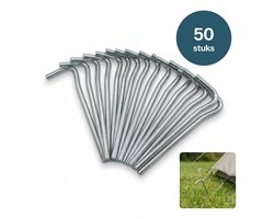 DIVERZA Tentharingen 10 cm – Set van 50 Stuks – Stalen Grondpennen – Tent Haringen voor Camping en Tarp