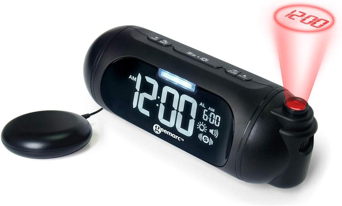 Projectie Wekker met Krachtige Vibratie en 95dB Alarm voor Zware Slapers