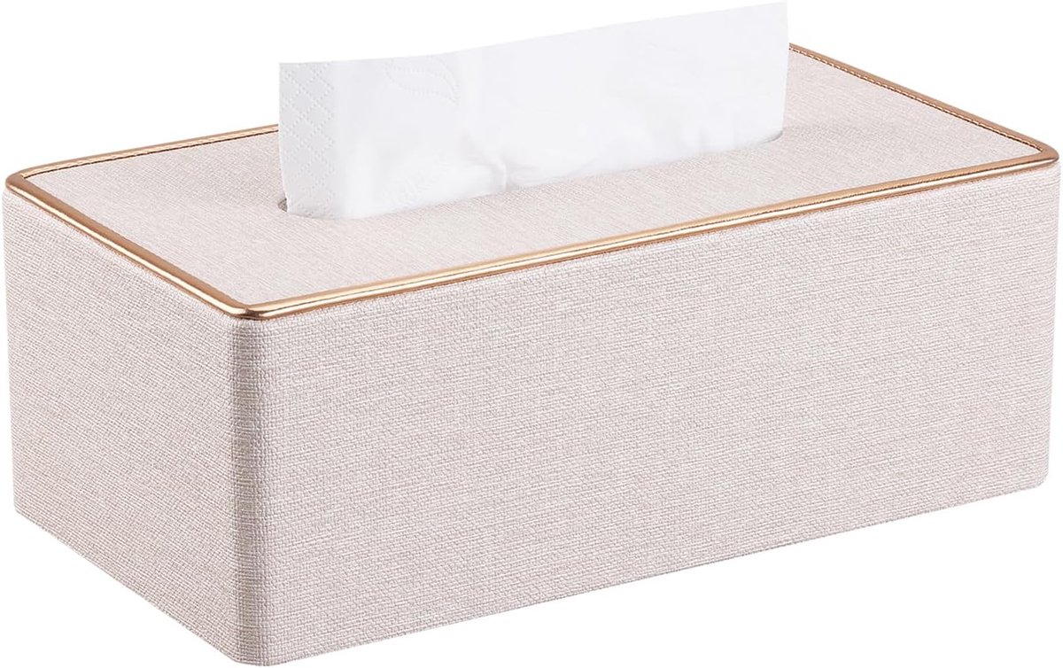 Oneay Rechthoekige tissuebox van PU-leer, geschikt voor gebruik thuis, in de auto, in de woonkamer en in het hotel.