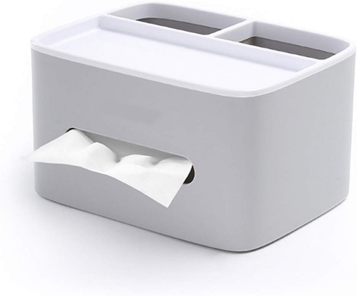 Oneay Multifunctionele PVC-tissuebox, vierkante opbergdoos, geschikt voor potloden, afstandsbedieningen, tissues, enz.