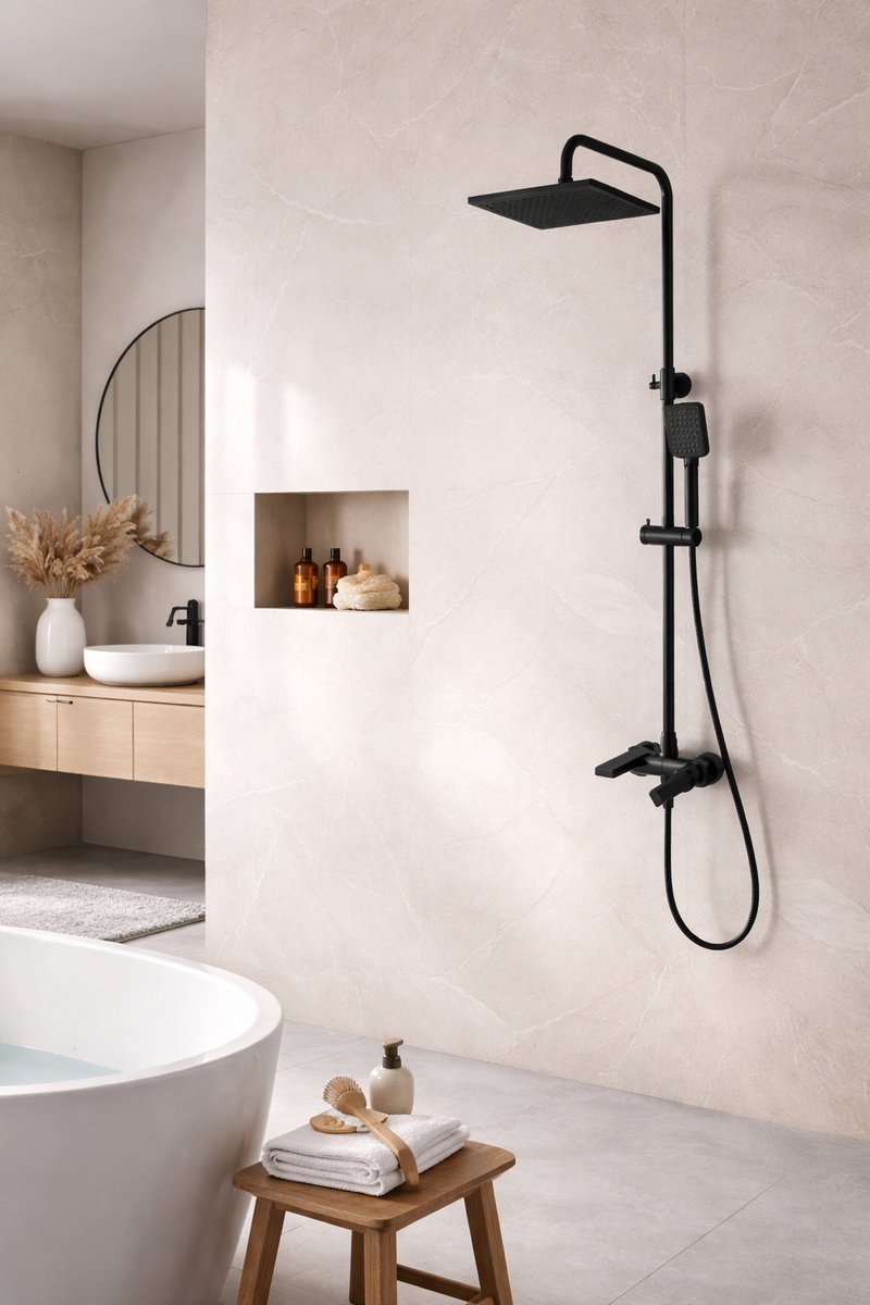VIREX regendoucheset | matte black 210x205x1510mm | Kayvit