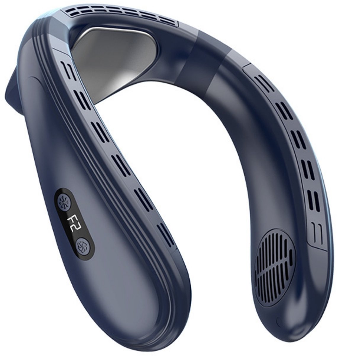 longziming -Draagbare Halsventilator met Koelplaat – Nekventilator met 3D Luchtstroom en LCD Display – Oplaadbare 5200mAh Neck Fan met 3 Snelheden voor Reizen, Sport en Zomer Koeling - 229*199*90mm