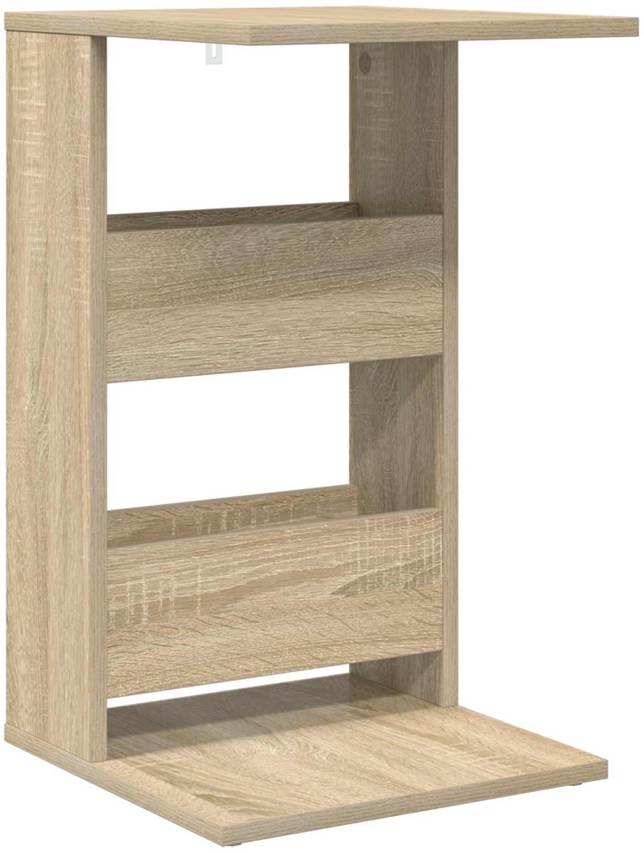 vidaXL Bijzettafel - Sonoma - Eik - 40 - x - 35 - x - 60,5 - cm - Bewerkt - hout Sonoma eiken