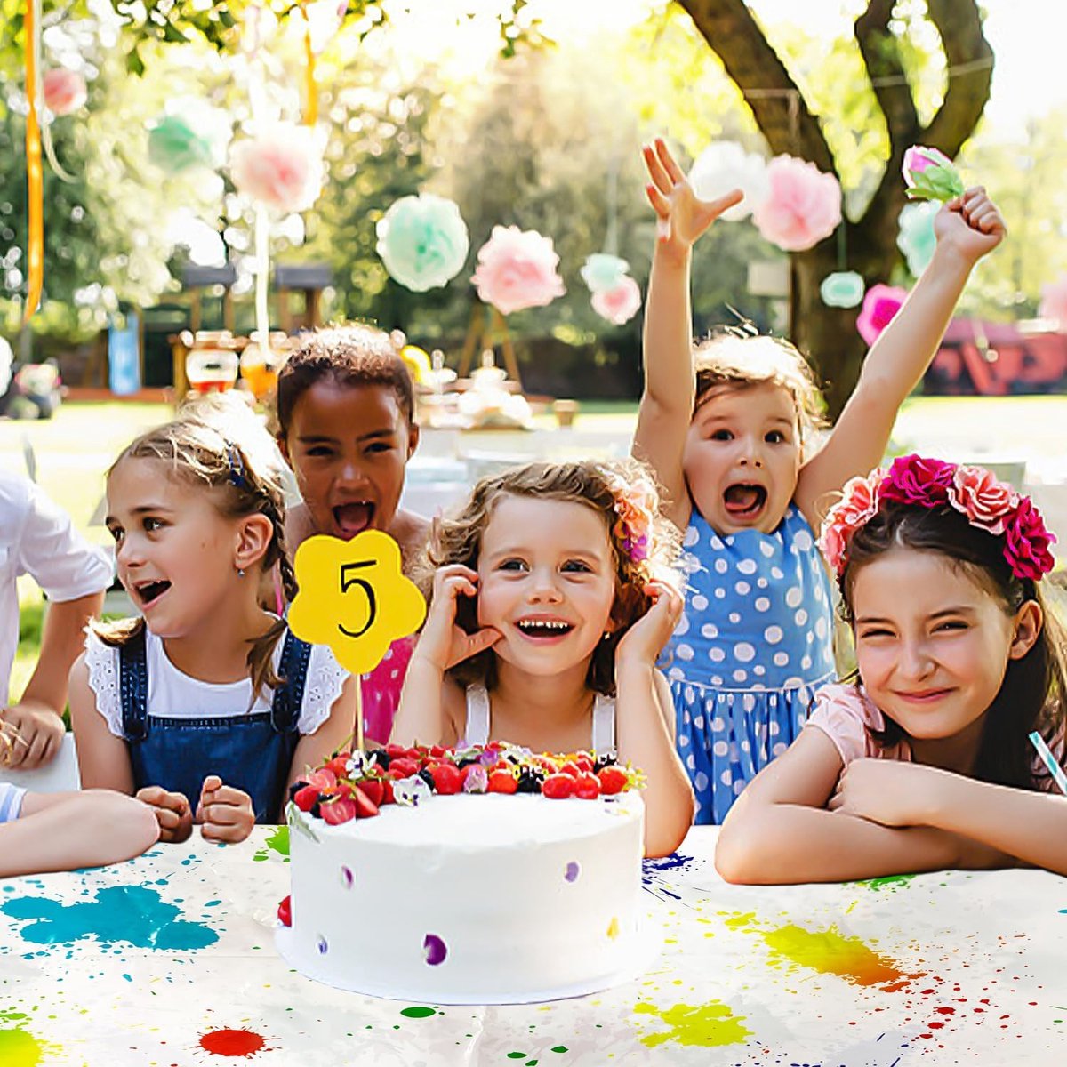 2x Wasbare Aquarel Feesttafelkleden voor Kinderen en Knutselen