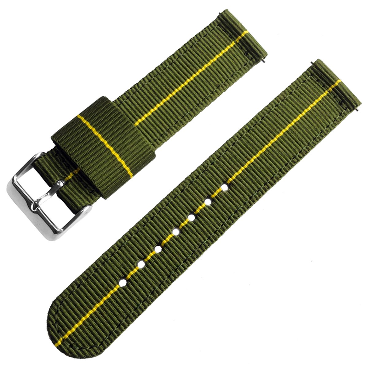 Two Piece NATO RAF Tweedelige NATO Horlogeband Nylon Marine Nationale 22mm