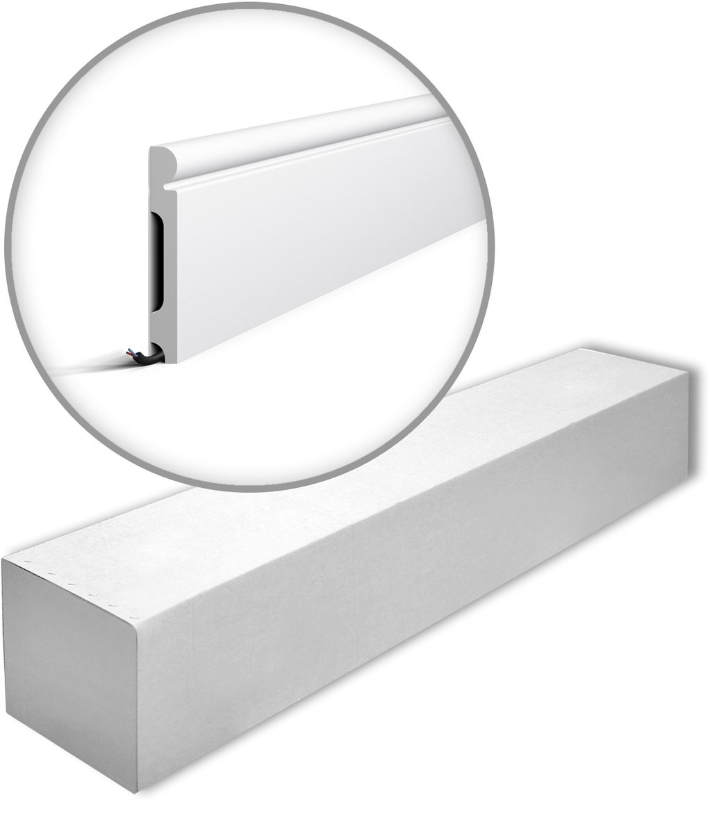 NMC FL4-box WALLSTYL Noel Marquet 1 doos 8 stukken Plint tijdeloos klassieke stijl wit | 16 m