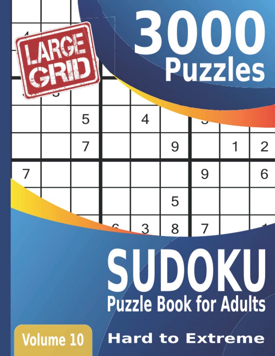 3000 Moeilijke tot Extreme Sudoku Puzzelboek voor Volwassenen | Groot Raster | Urenlang Plezier