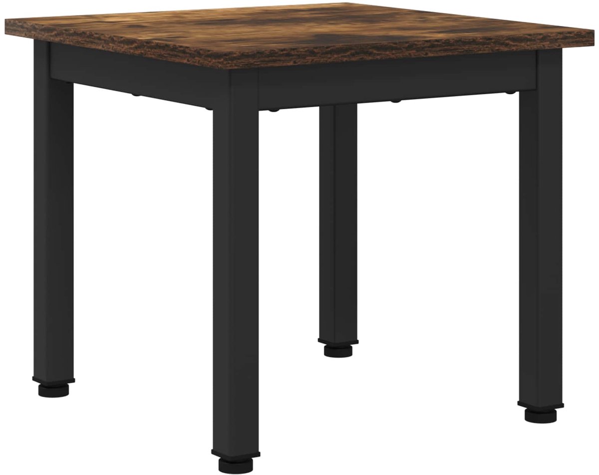 vidaXL Salontafel - Rook - Eik - 40 - x - 40 - x - 36 - cm - Bewerkt - hout