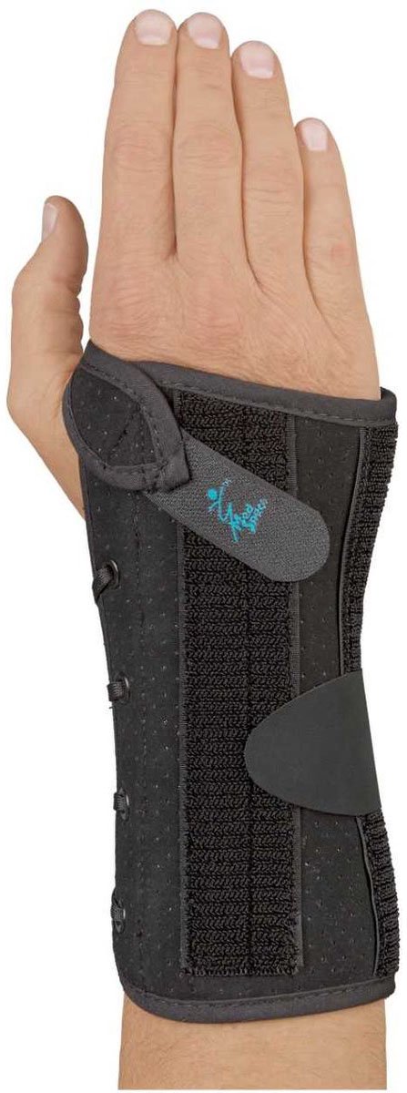 Basko Wrist Lacer Polsbrace - M - Links - Zwart - Kort