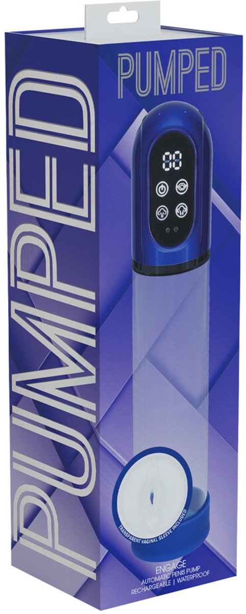 Engage - Automatic Waterproof Penis Pump and Masturbator - Metallic Blue