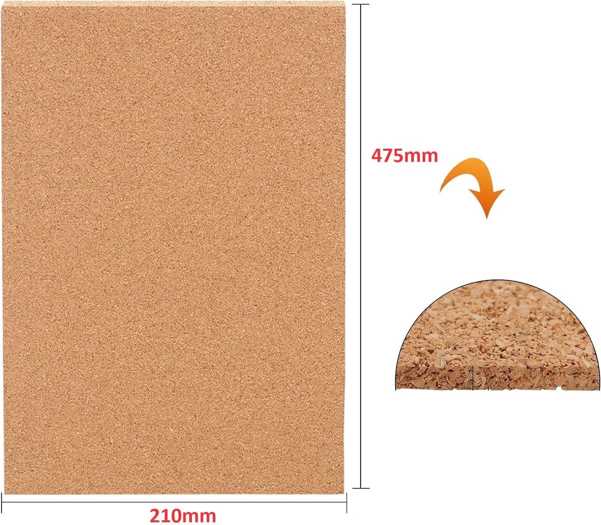 Kurk Vel 1mm Dik 475x210mm voor Pakkingen en Bussen Fietsen en Motoren