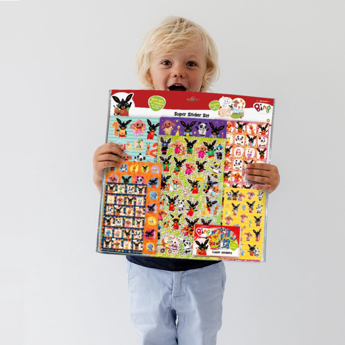 Bing stickers, Super XL Stickerset, 7 stickervellen incl. luxe metallic and 3D puffy stickers - vanaf 3 jaar - 38 x 36 cm knutselen peuter kleuter — afbeelding 9