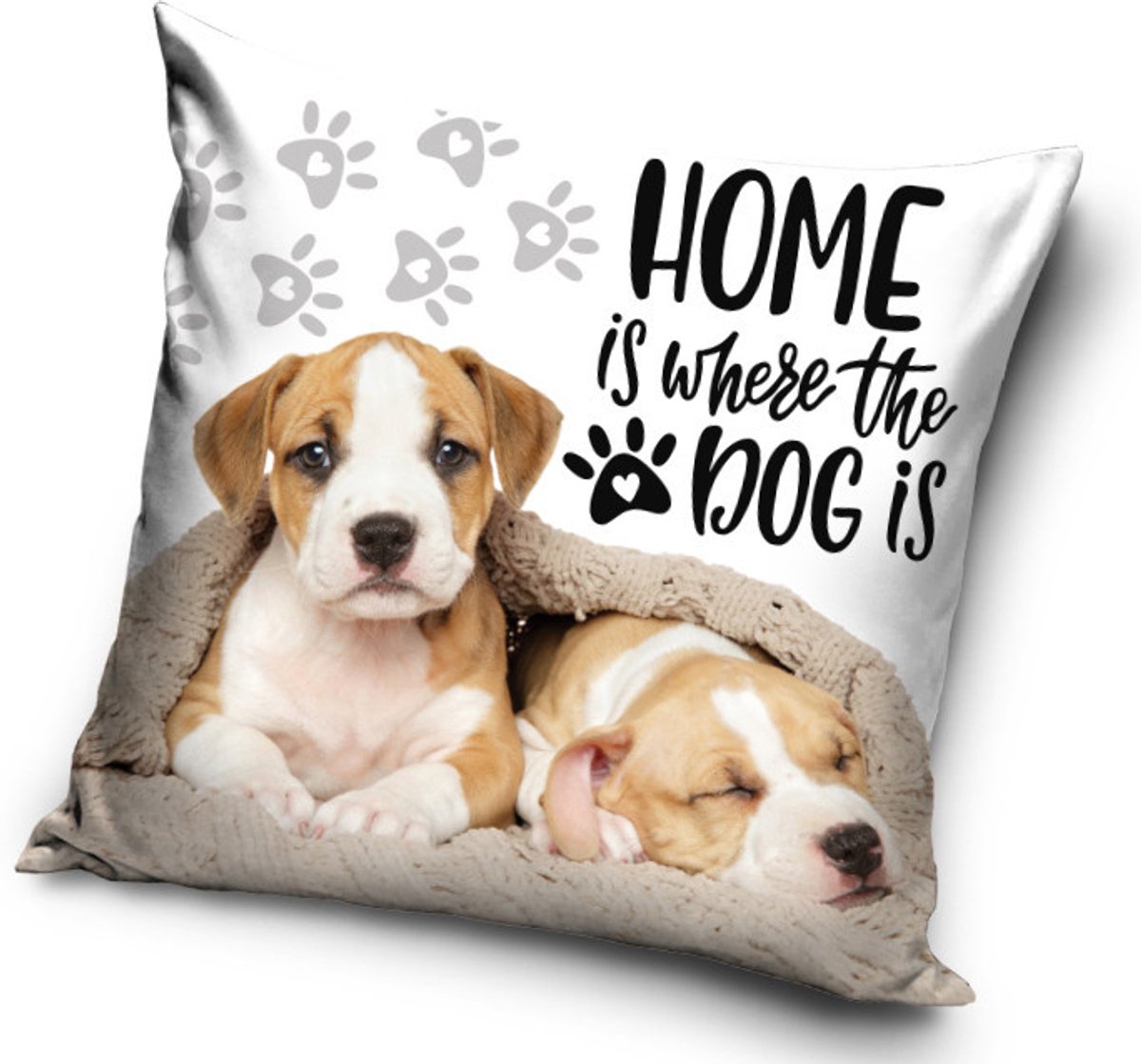 DOG Home kussenhoes 40x40 cm Velvet wit, creme,