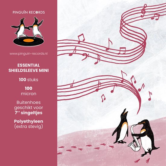 Pinguïn Records Singles Buitenhoezen voor 7 inch Vinyl - 100 stuks - VinylCare Essential ShieldSleeve - Hoes geschikt voor 7" Vinyl en 45 Toeren Singletjes - Beschermhoezen voor Singletjes - Buitenhoezen - Transparant - Polyethyleen - 100 Micron — afbeelding 2