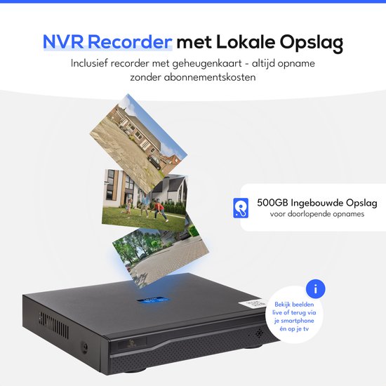 Teceye Compleet Camera Beveiliging Set met 5x PTZ POE Camera - Beveiligingscamera - Beveiligingscamera binnen - Beveiligingscamera buiten - CCTV Camera systeem - Beveiligingscamera set - Bewakingscamera set van Merkloos — afbeelding 5