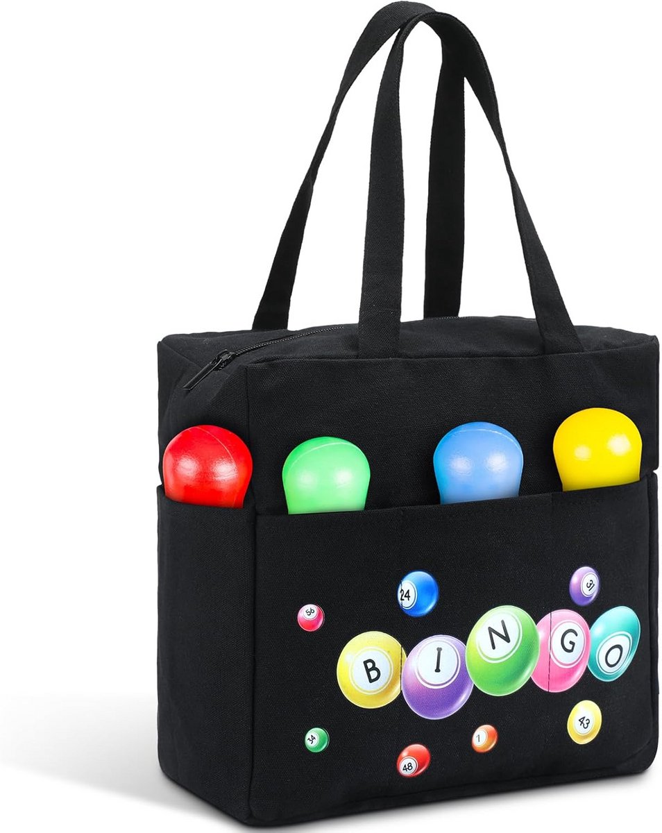 Draagbare Bingo Tas met 10 Vakken en Rits voor Bingo Accessoires
