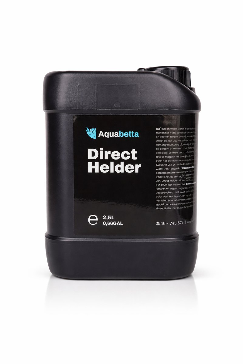 Aquabetta Direct Helder 2,5L - Tegen zweefalgen - Binnen een paar uur helder water - Ook voor het verwijderen van zwevend vuil - Helder maken van nieuwe vijvers