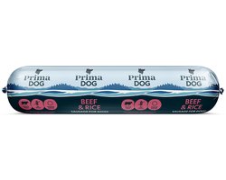 PrimaDog hondenworst rund & rijst - 800 gram x 12