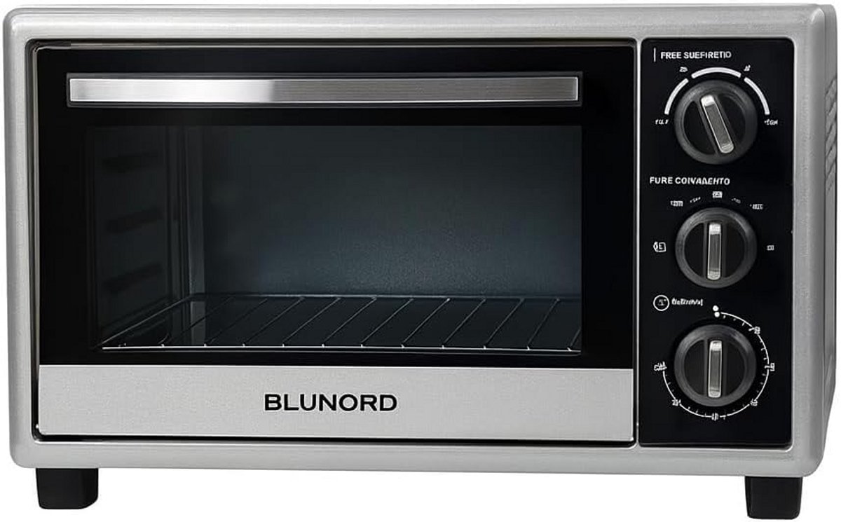 Elektrische Oven 28 Liter - Compacte Tafeloven met 1500W Vermogen - Zwart/Zilver