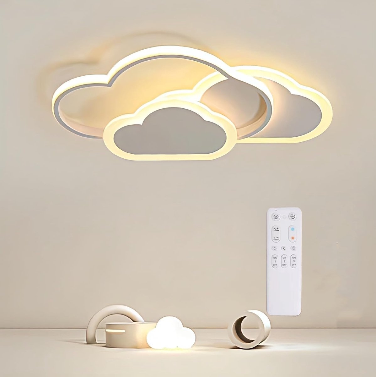 Led Cloud Plafondlamp-Slaapkamer Plafondlamp, Dimbaar, Met Afstandsbediening, Moderne Creative Cloud Kamer Woonkamer Licht, Geschikt Voor Slaapkamers En Kinderkamers