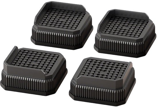 4-stuks Meubelverhogers - Bedframeverhogers - Verhogingskussen - Verhoogt met 2,6 cm - Antislip en vochtbestendig - Gemaakt van TPE-materiaal - Geschikt voor tafels, banken, stoelpoten, koelkasten en wasmachines - Zwart
