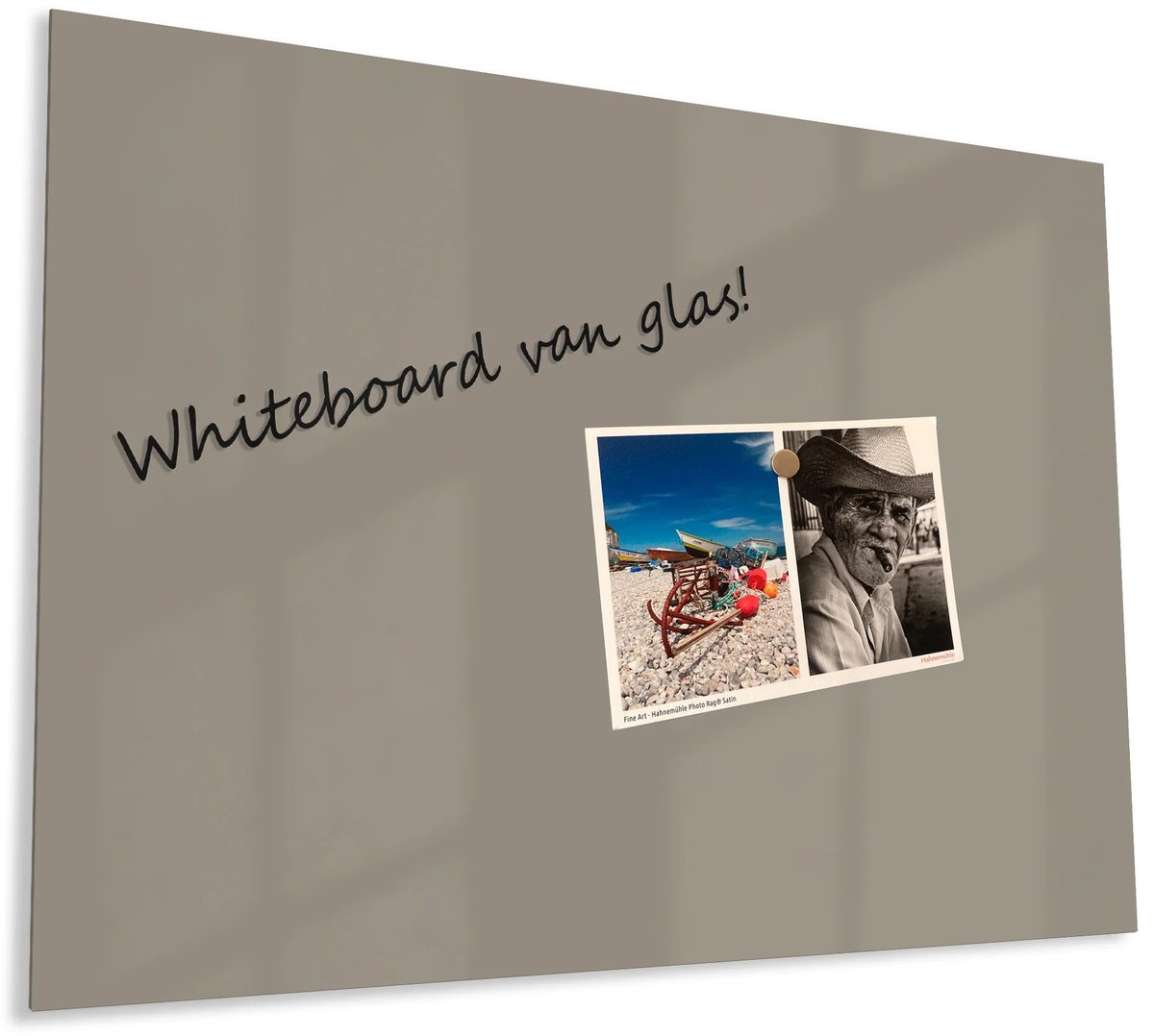 Mydesignglas Glazen Whiteboard - Gehard Glas - Magneetbord - Memobord - Magnetisch - Krasbestendig - Frameless -90x60cm - Taupe Truffle