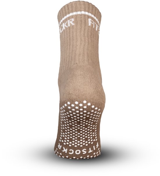 FitSockr Gripsokken Balance - Grip Sokken Pilates - Antislip Sokken Dames - Sportsokken met grip - Bruin - maat 37/40 van Merkloos — afbeelding 3
