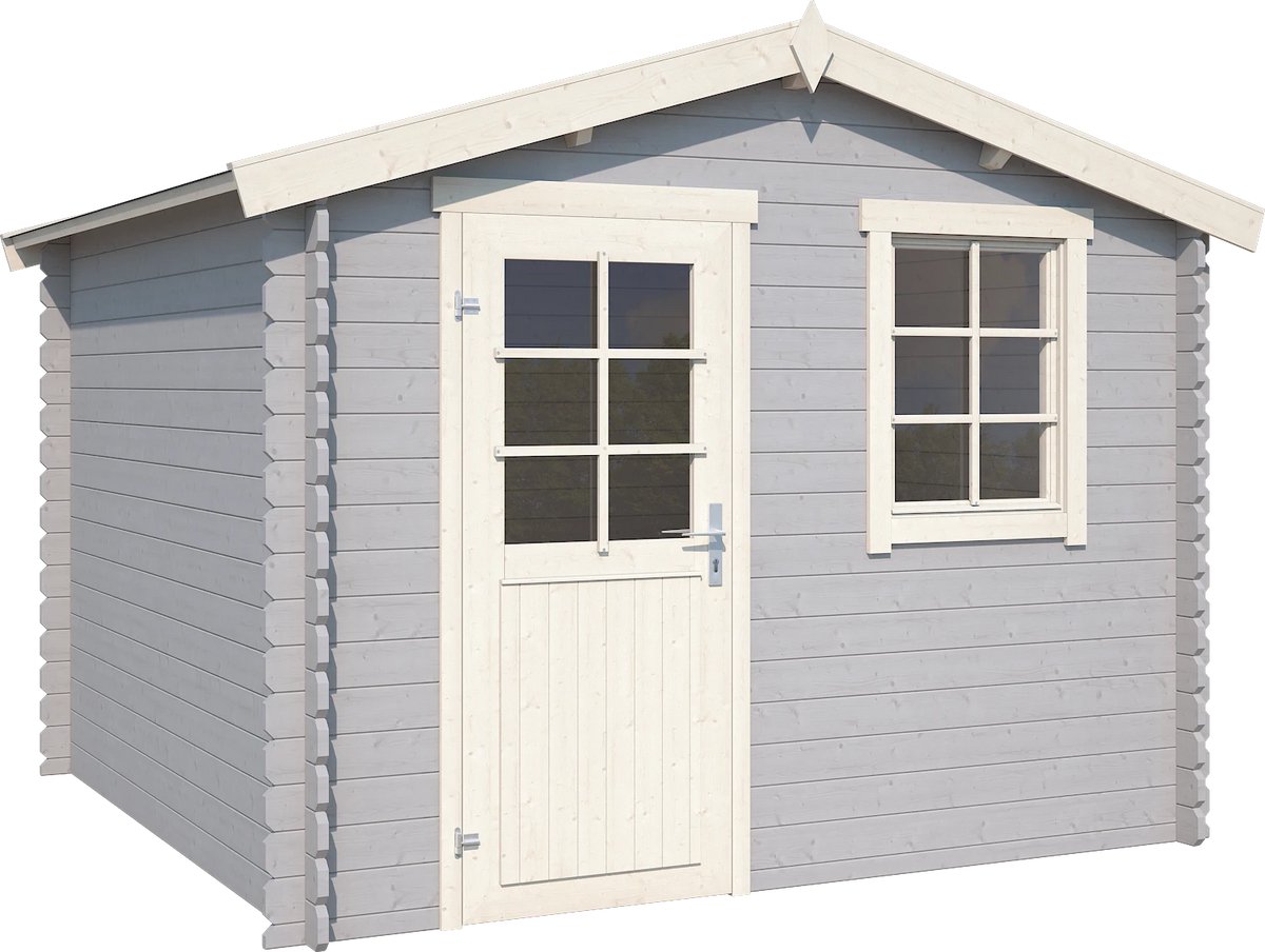 Outdoor Life Blokhut Nina Platinum Grey-Wit 275 x 230 cm